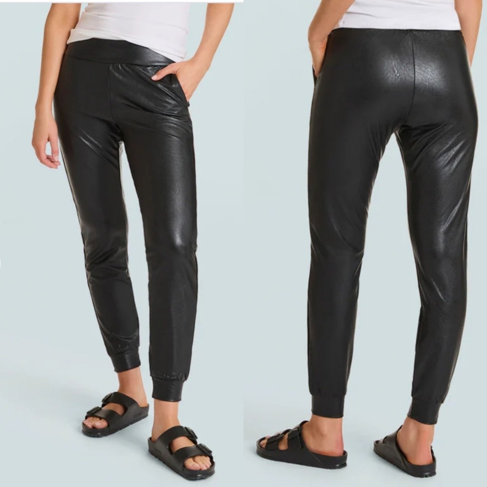 Commando Faux Leather Jogger Sz S Black Pants‎ Bottoms